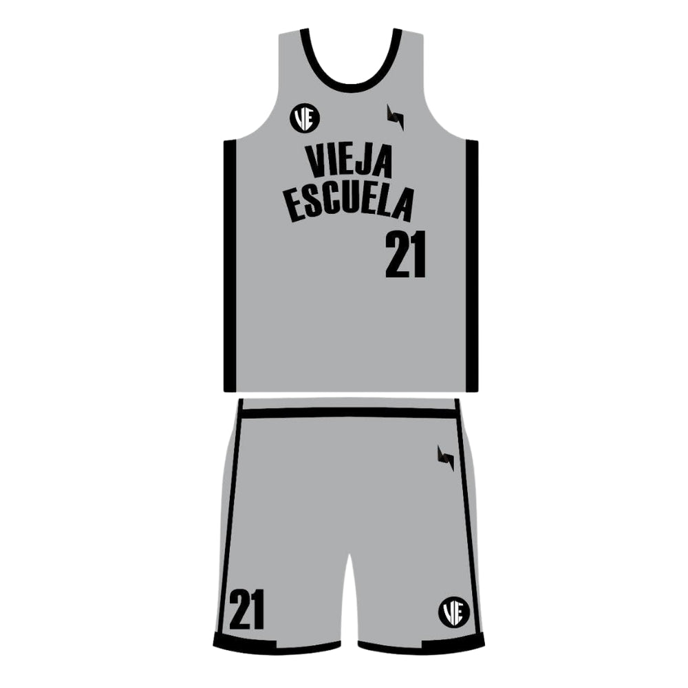 Uniforme de Básquetbol - Vieja Escuela -  Gris